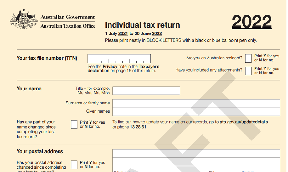 online tax return in Australia